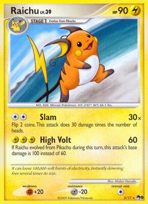 Raichu card from POP Series 9