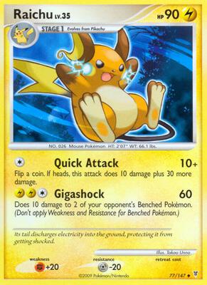 Raichu card from Supreme Victors