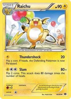 Raichu card from Next Destinies