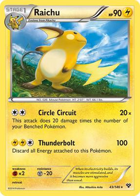Raichu card from XY Base Set