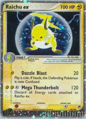 Raichu ex card from EX Sandstorm