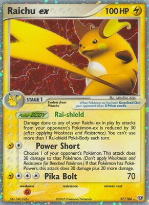 Raichu ex card from EX Emerald