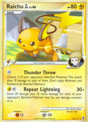 Raichu GL card from Rising Rivals