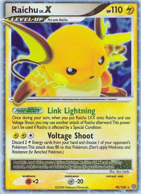Raichu LV.X card from Stormfront