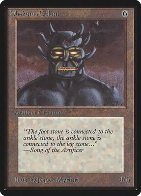 Obsianus Golem card from Beta Edition