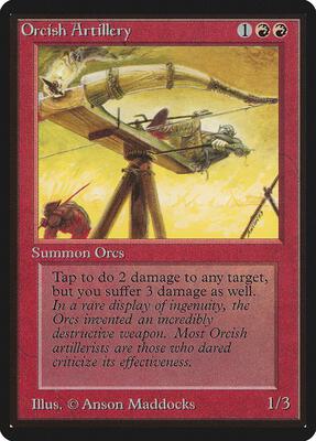 Orcish Artillery card from Beta Edition