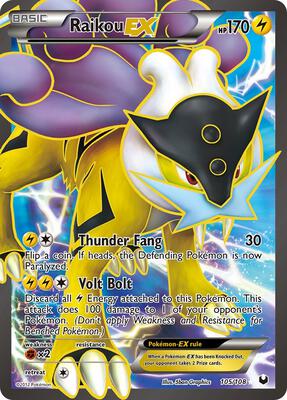 Raikou EX (105 Full Art) card from Dark Explorers
