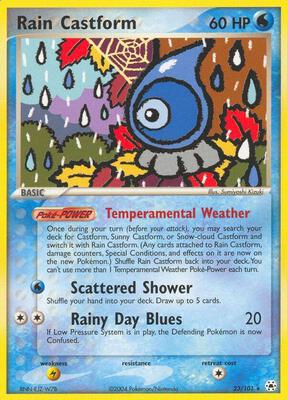 Rain Castform card from EX Hidden Legends