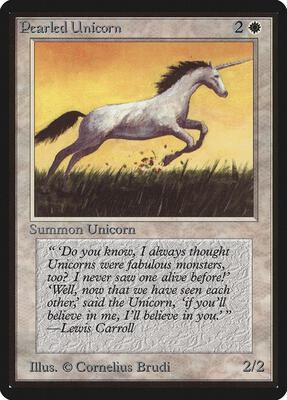 Pearled Unicorn card from Beta Edition