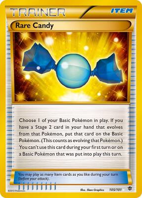 Rare Candy (105 Secret Rare) card from Plasma Blast