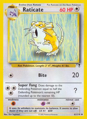 Raticate card from Legendary Collection
