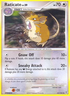 Raticate card from Secret Wonders