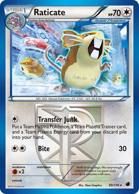 Raticate (Team Plasma) card from Plasma Freeze