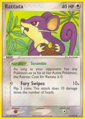 Rattata - 071/109 card from EX Team Rocket Returns