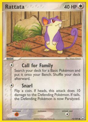 Rattata - 072/109 card from EX Team Rocket Returns