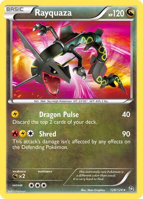 Rayquaza card from Dragons Exalted