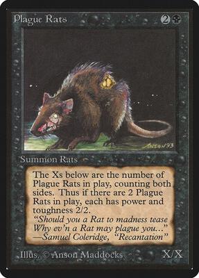 Plague Rats card from Beta Edition