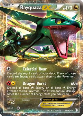 Rayquaza EX card from Dragons Exalted