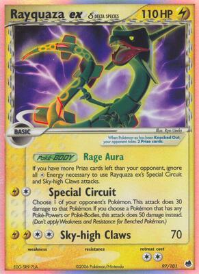 Rayquaza ex (Delta Species) card from EX Dragon Frontiers