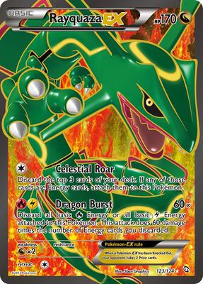 Rayquaza EX (123 Full Art) card from Dragons Exalted