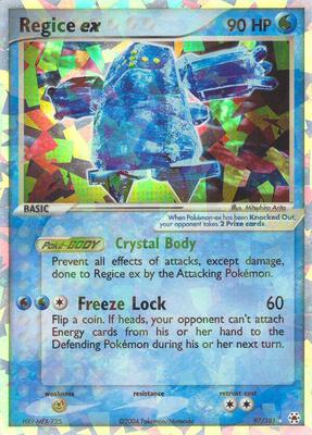 Regice ex card from EX Hidden Legends