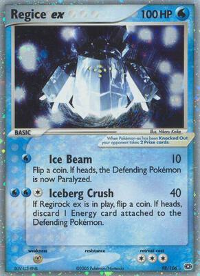 Regice ex card from EX Emerald