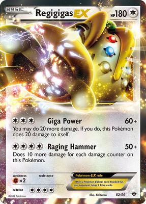 Regigigas EX card from Next Destinies