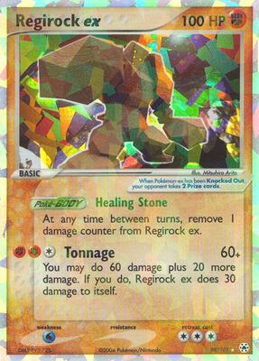 Regirock ex card from EX Hidden Legends