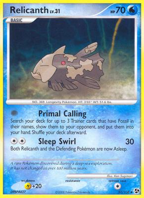 Relicanth card from Great Encounters