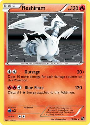 Reshiram card from Black and White