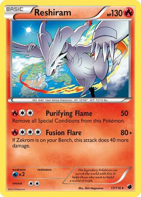 Reshiram card from Plasma Freeze