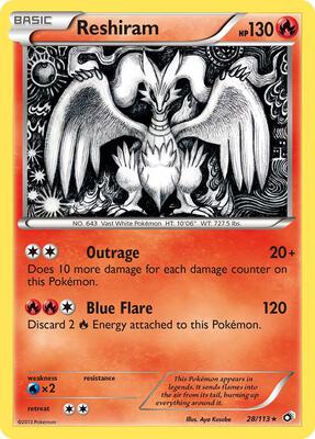 Reshiram card from Legendary Treasures