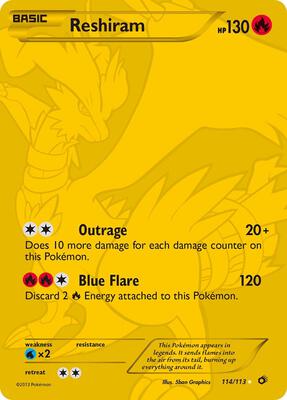 Reshiram (114 Full Art Secret Rare) card from Legendary Treasures