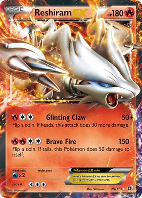 Reshiram EX card from Legendary Treasures