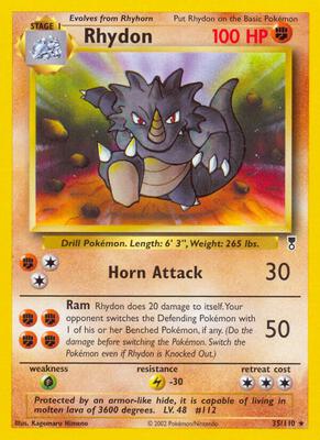 Rhydon card from Legendary Collection