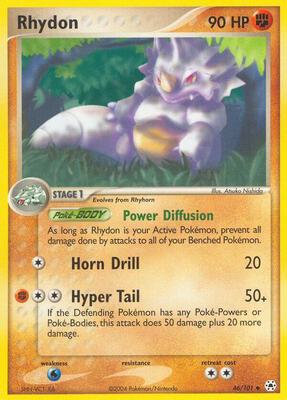 Rhydon card from EX Hidden Legends
