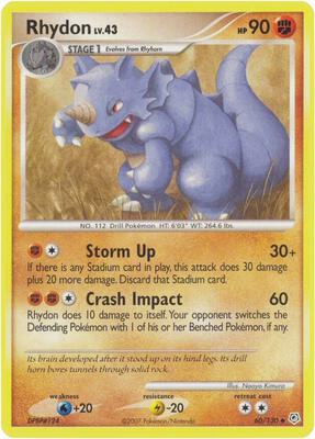 Rhydon card from Diamond and Pearl