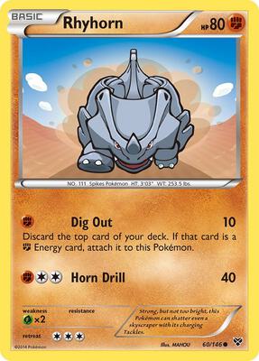 Rhyhorn card from XY Base Set