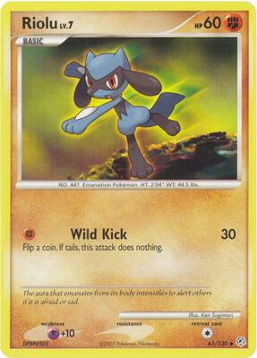 Riolu card from Diamond and Pearl