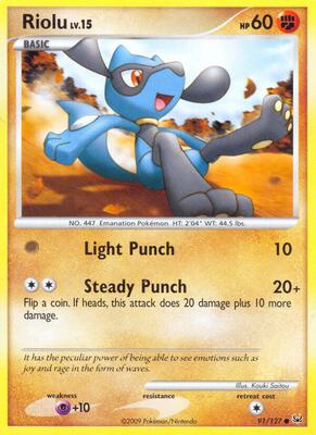 Riolu card from Platinum