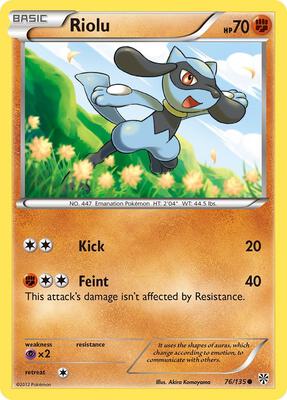Riolu (76) card from Plasma Storm