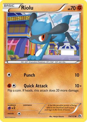 Riolu card from Legendary Treasures