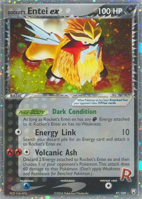 Rocket's Entei ex card from EX Team Rocket Returns