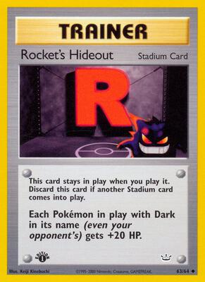 Rocket's Hideout card from Neo Revelation