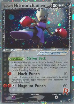 Rocket's Hitmonchan ex card from EX Team Rocket Returns