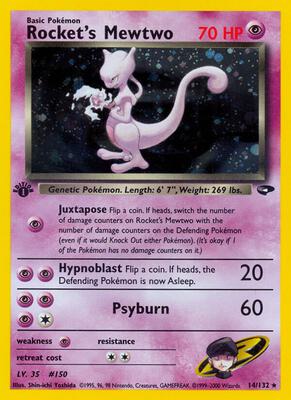 Rocket's Mewtwo card from Gym Challenge