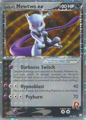 Rocket's Mewtwo ex card from EX Team Rocket Returns