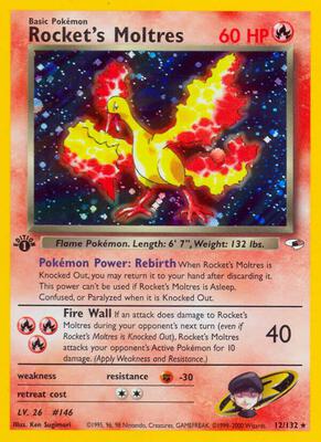 Rocket's Moltres card from Gym Heroes