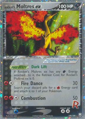 Rocket's Moltres ex card from EX Team Rocket Returns