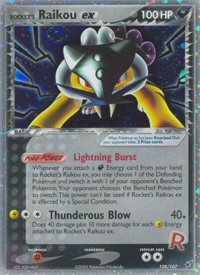 Rocket's Raikou ex card from EX Deoxys